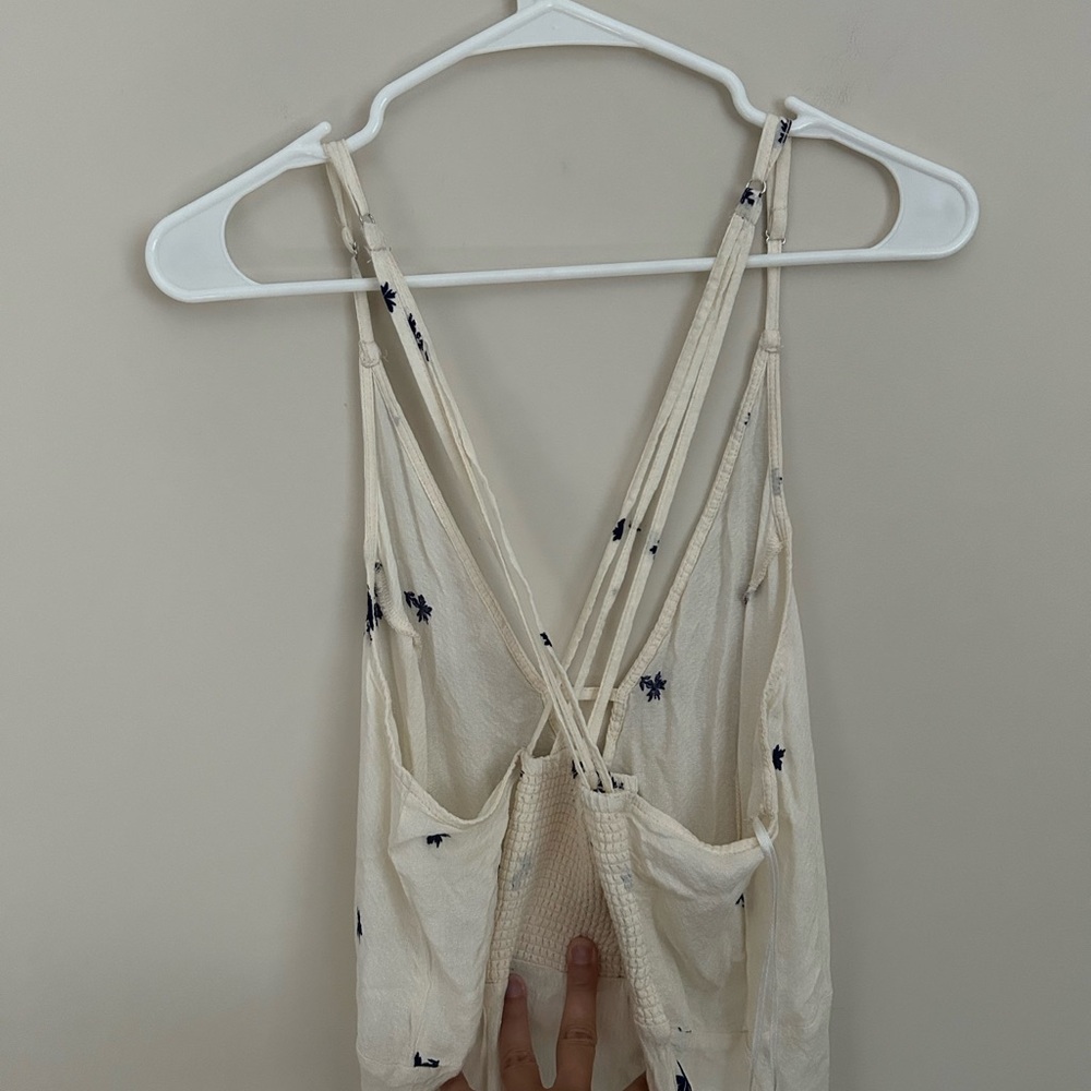 Free People Get To Me Printed Maxi Slip Dress Size XL in Blue - Picture 5 of 10